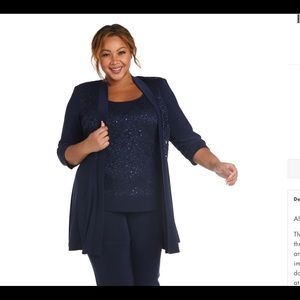 Lace & Sequin Pant Set with matching jacket